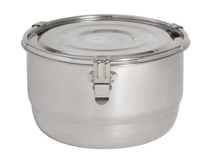 CVault Stainless Steel AirTight Metal Storage & Curing Container - 23cm (4L)