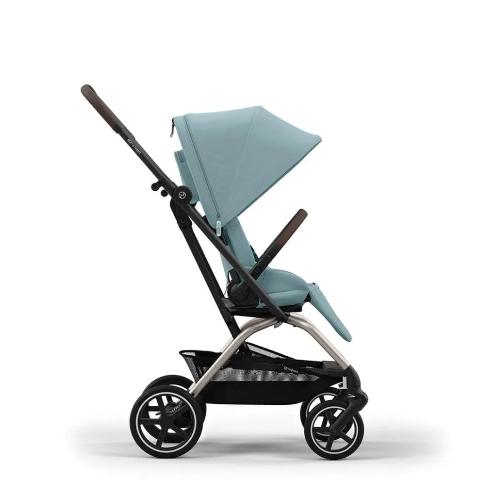 CYBEX Eezy S Twist 2 Compact Travel Pushchair With Taupe Frame - Stormy Blue