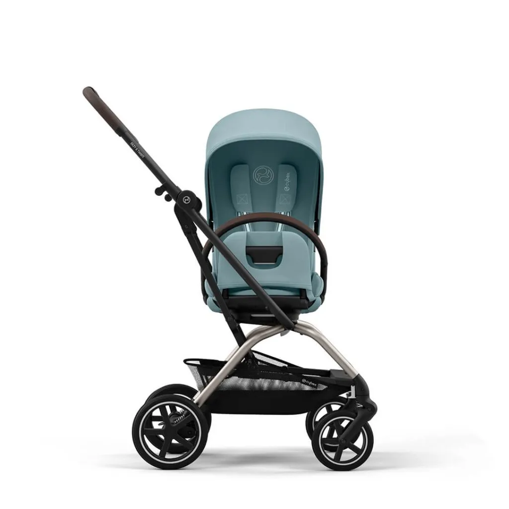 CYBEX Eezy S Twist 2 Compact Travel Pushchair With Taupe Frame - Stormy Blue