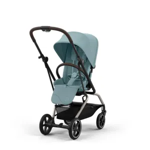 CYBEX Eezy S Twist 2 Compact Travel Pushchair With Taupe Frame - Stormy Blue