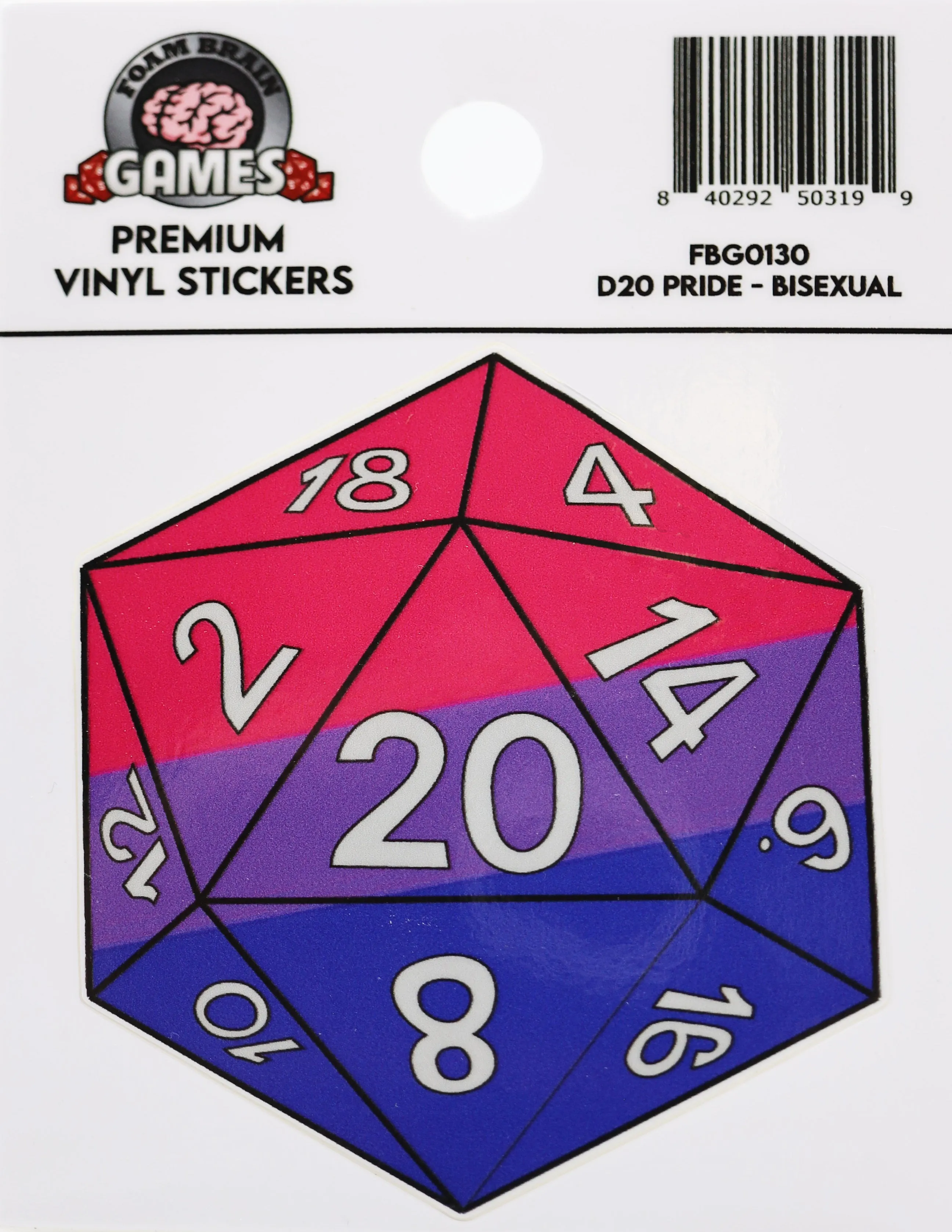 D20 Sticker - Bisexual Pride