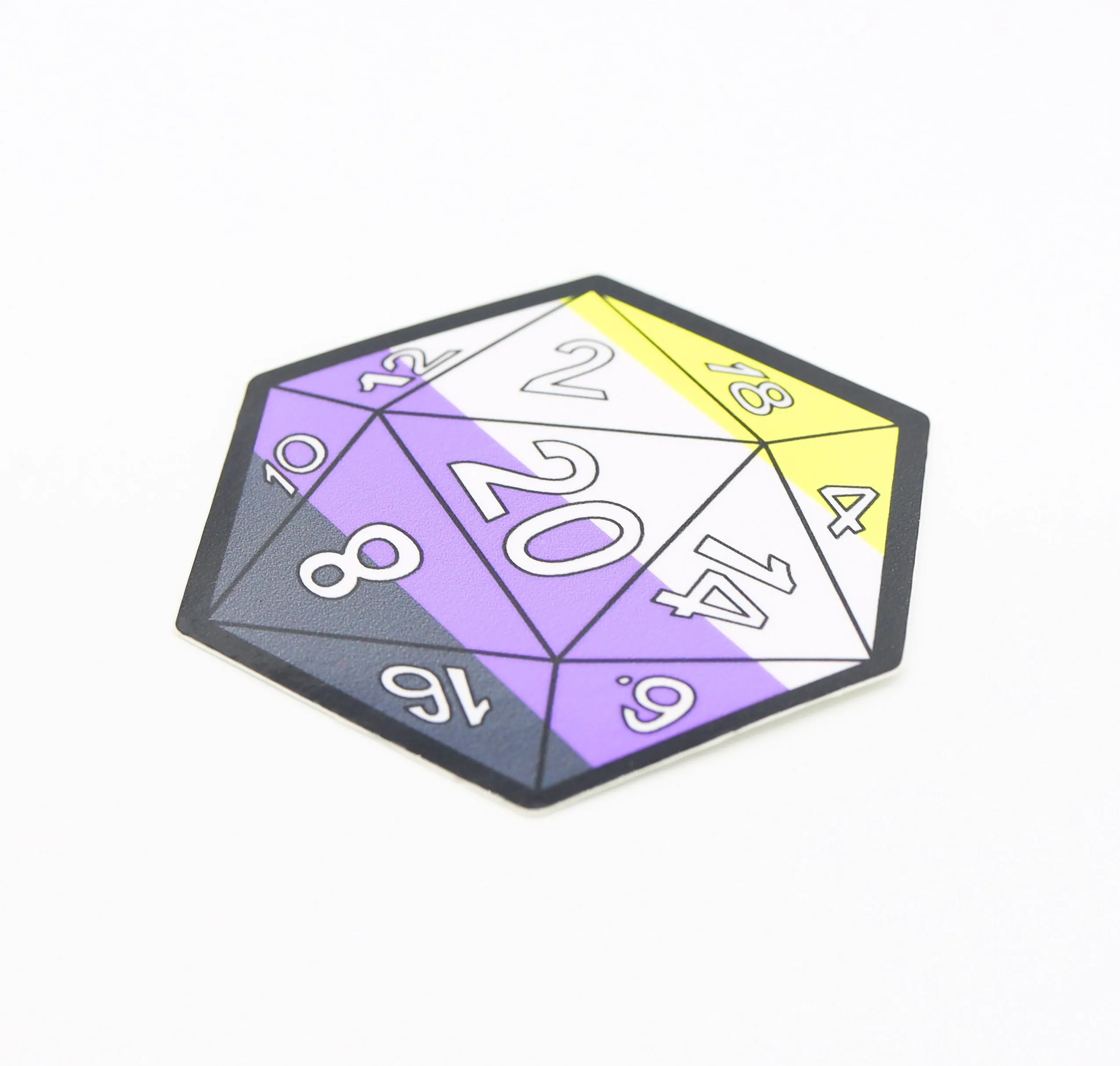 D20 Sticker - Nonbinary Pride
