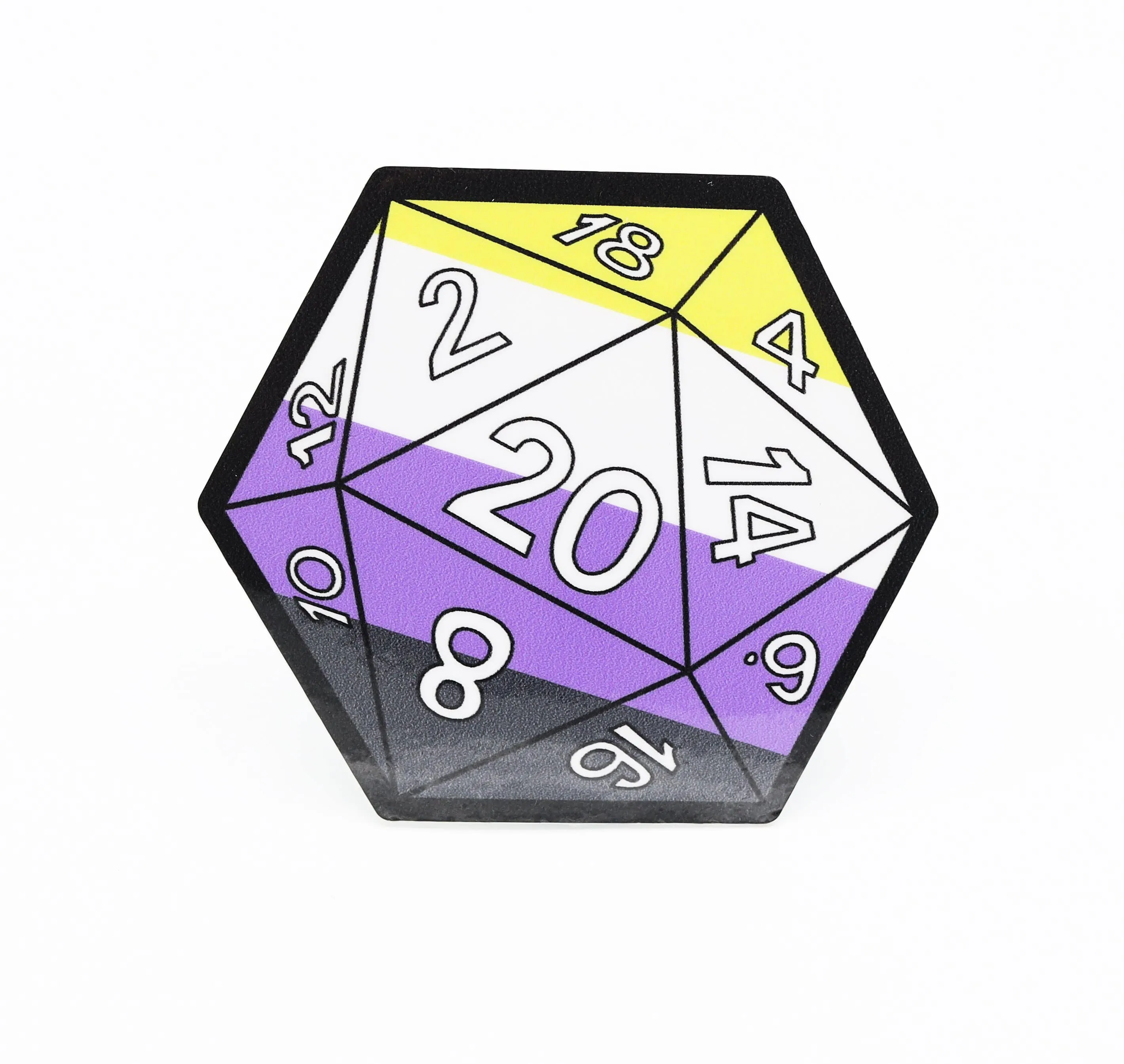 D20 Sticker - Nonbinary Pride