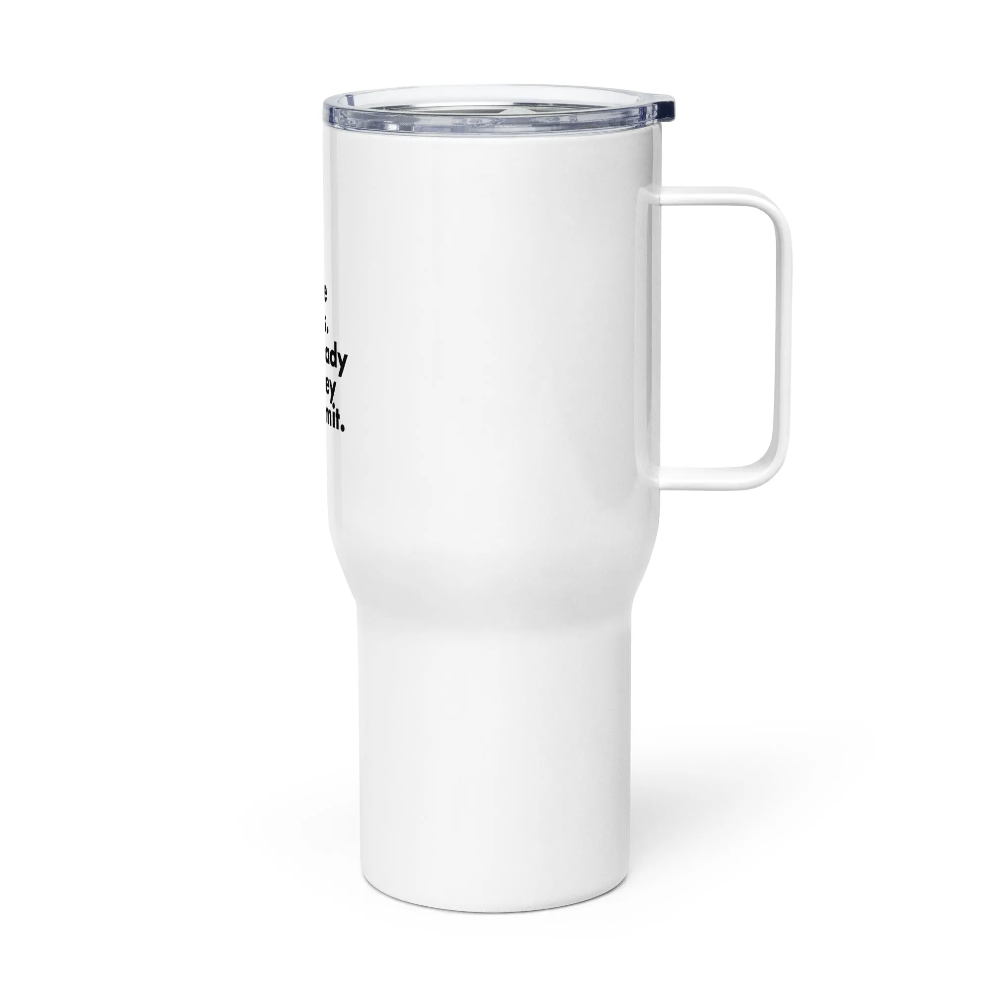 Date someone with locs Travel mug