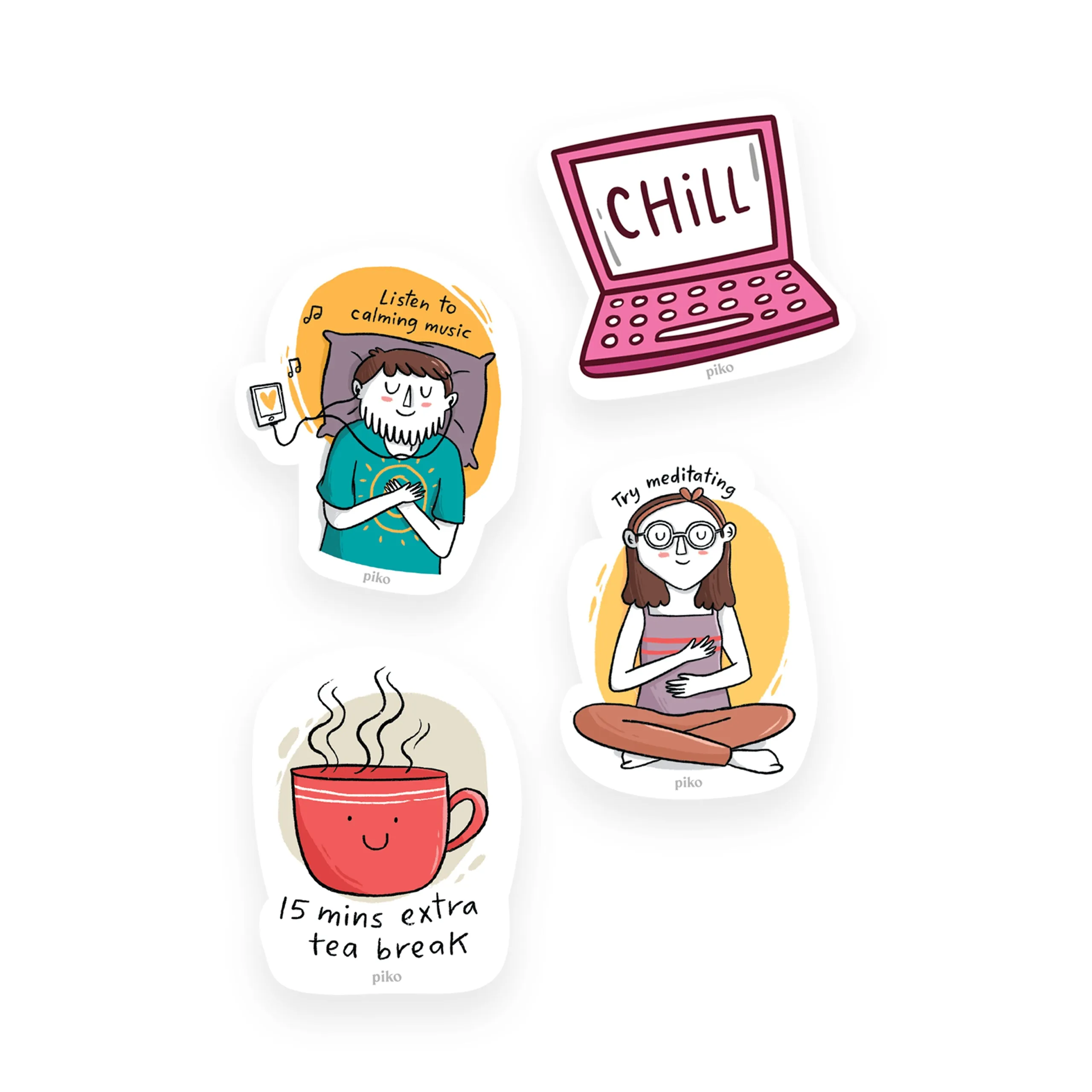 Decal Stickers / Slow Down - Set of 4