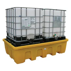 Double IBC Poly Spill Pallet - Stackable