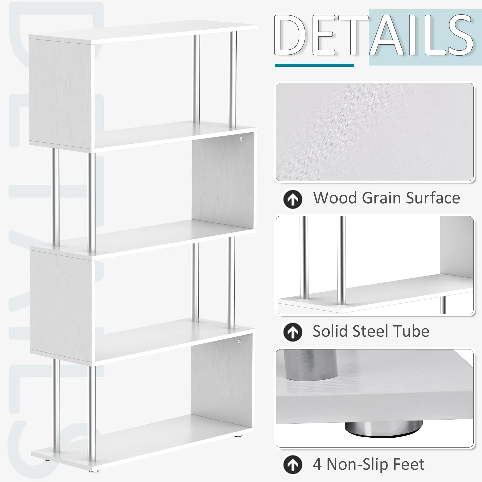 Double 'S' Shelving Unit - White
