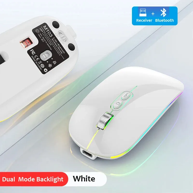 Dual Mode Bluetooth & 2.4G Wireless Rechargeable Mouse