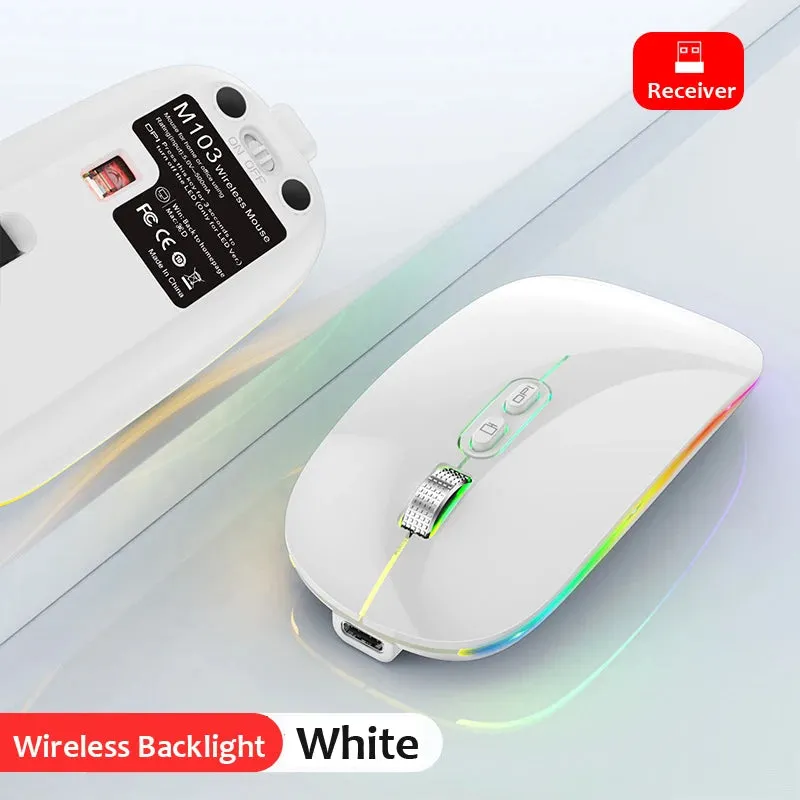 Dual Mode Bluetooth & 2.4G Wireless Rechargeable Mouse
