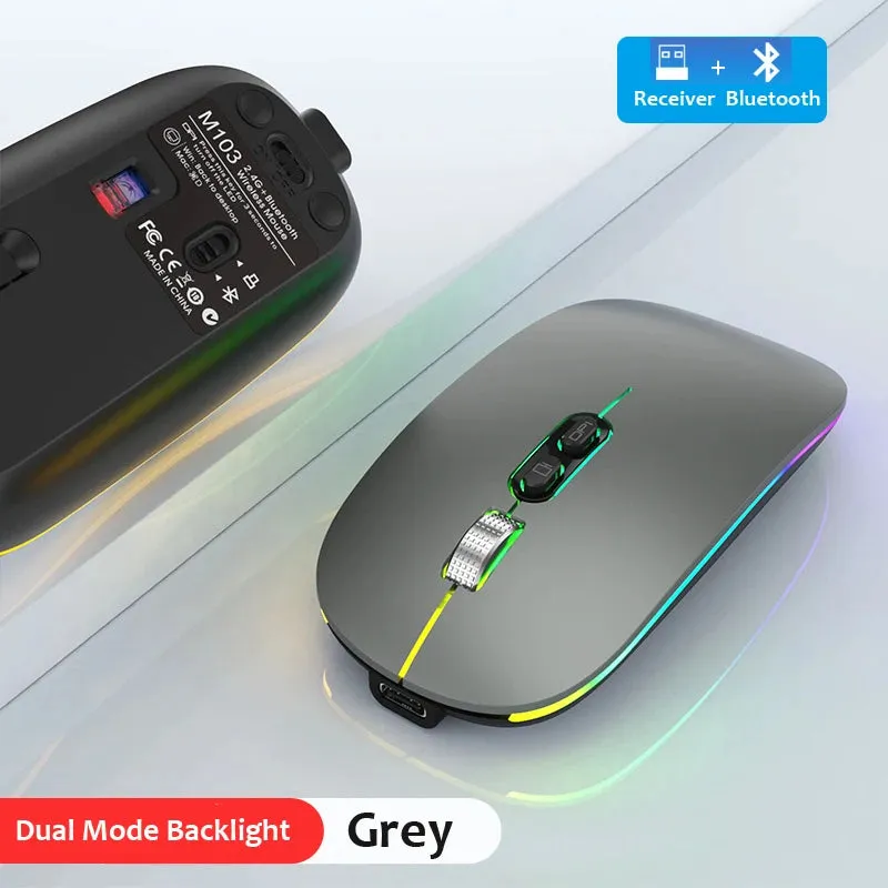 Dual Mode Bluetooth & 2.4G Wireless Rechargeable Mouse