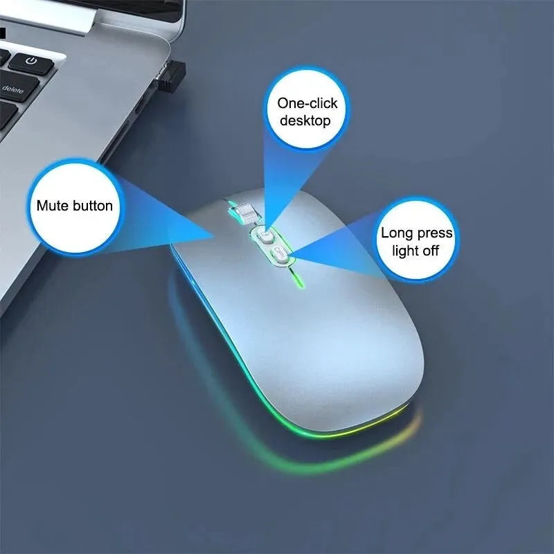 Dual Mode Bluetooth & 2.4G Wireless Rechargeable Mouse