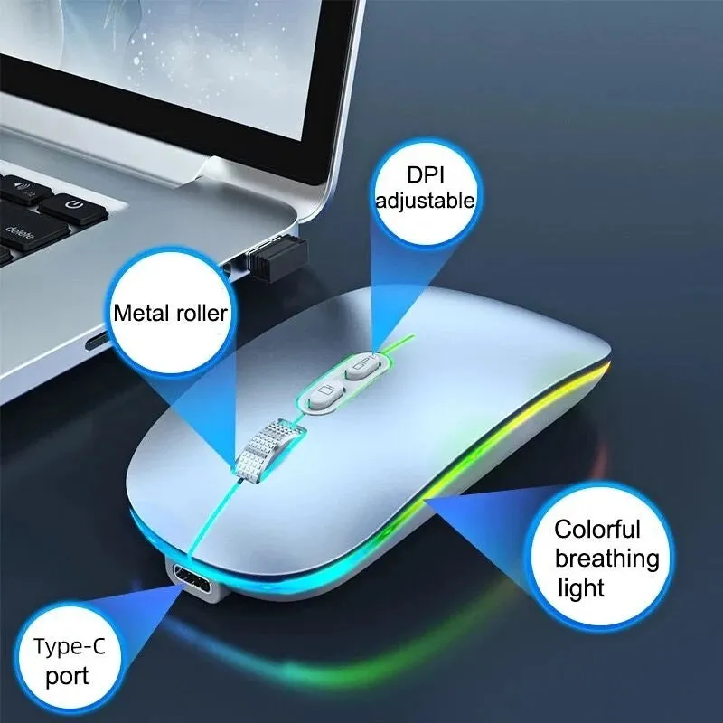 Dual Mode Bluetooth & 2.4G Wireless Rechargeable Mouse