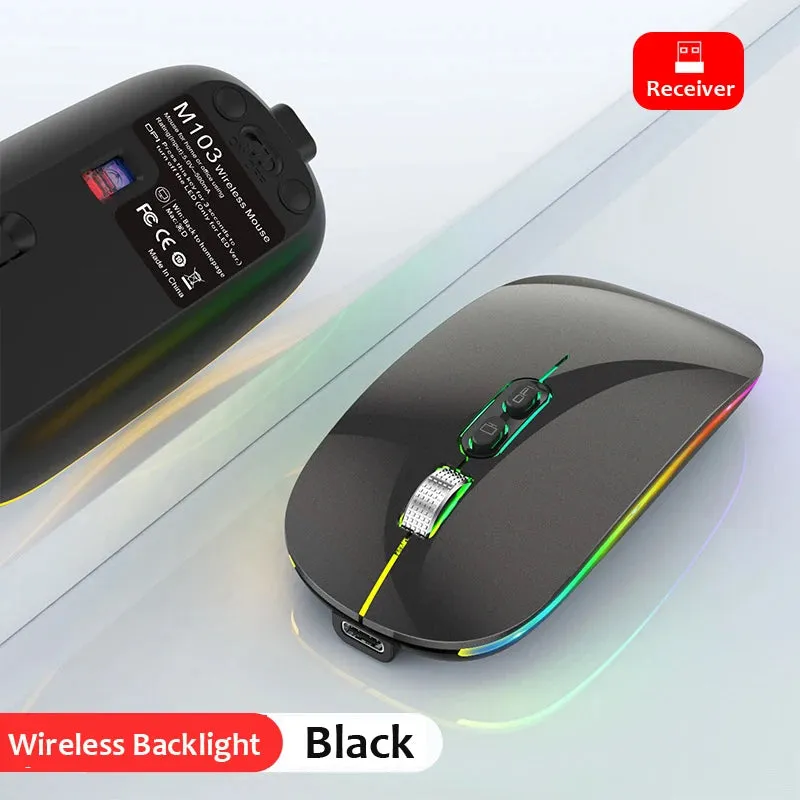 Dual Mode Bluetooth & 2.4G Wireless Rechargeable Mouse