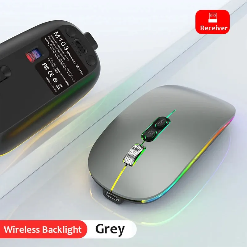 Dual Mode Bluetooth & 2.4G Wireless Rechargeable Mouse