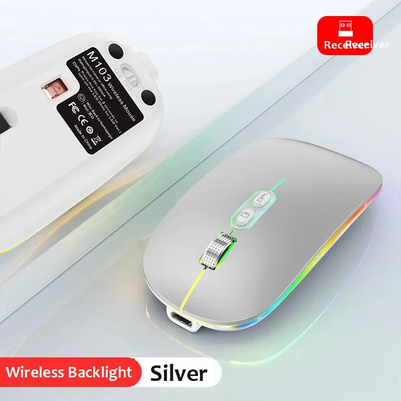 Dual Mode Bluetooth & 2.4G Wireless Rechargeable Mouse
