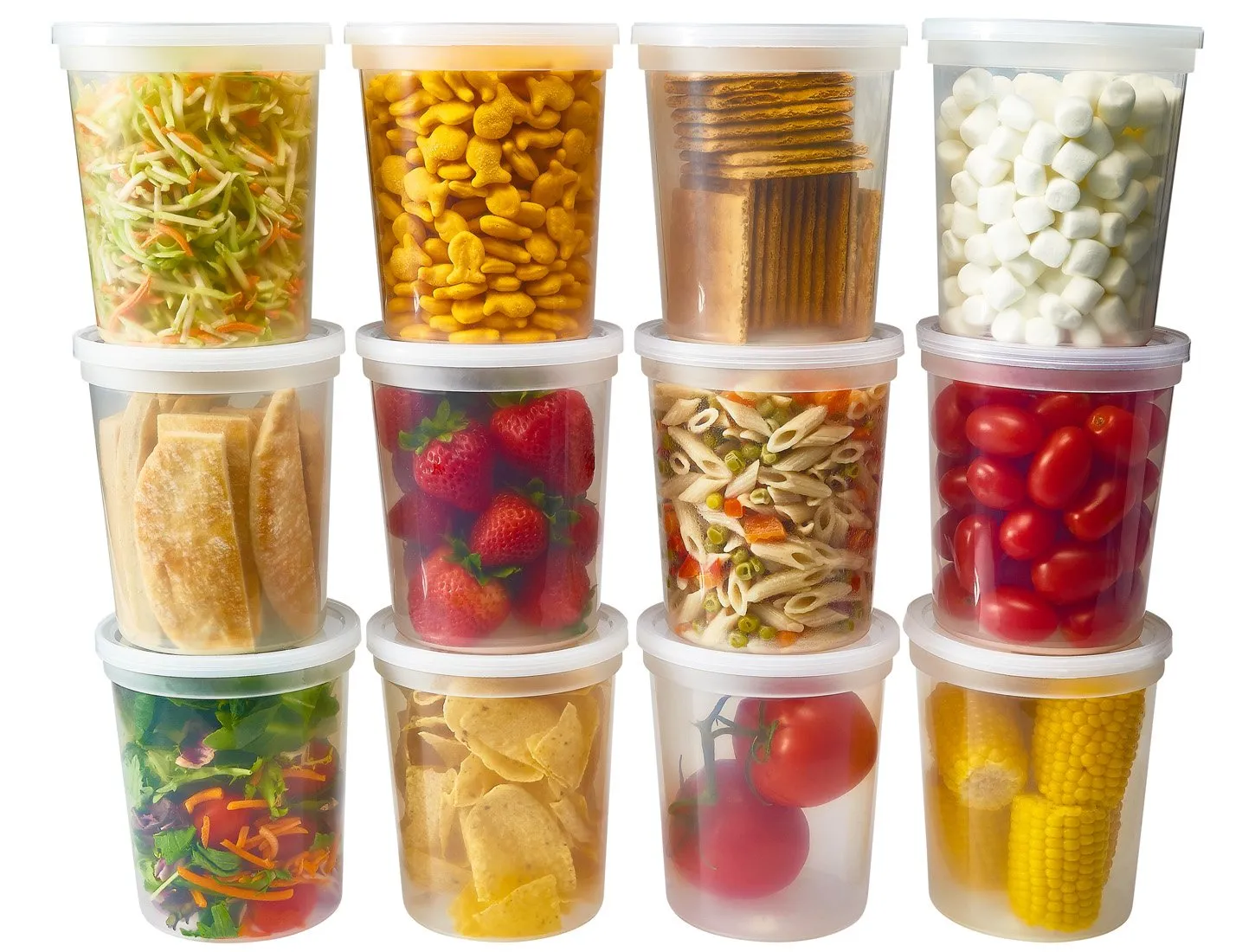 DuraHome - Deli Food Storage Containers With Lids 32 Ounce, Quart Pack of 24 - Plastic Microwaveable Container