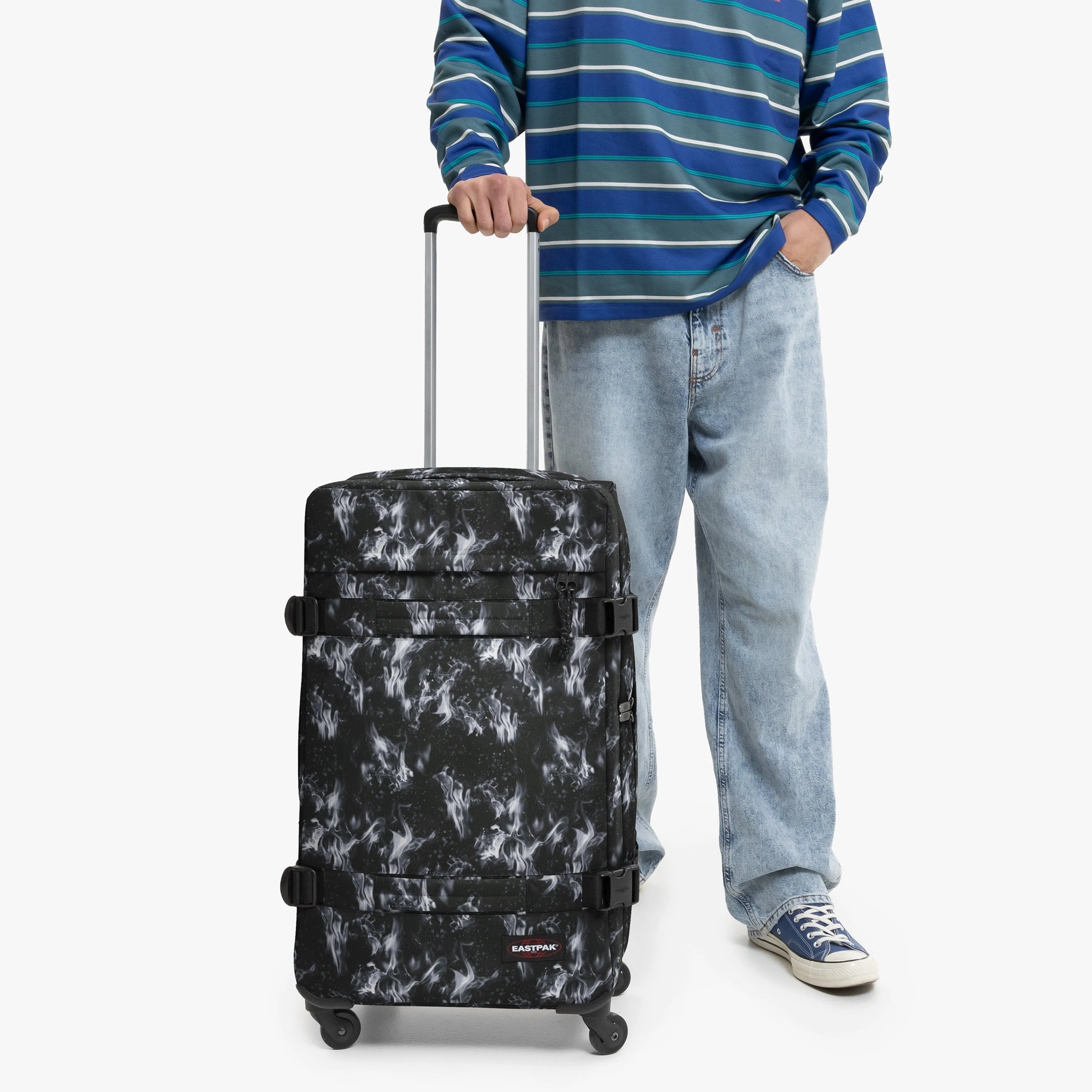 Eastpak Transit'R 4 M Flame Dark Four-Wheeled Medium Soft Luggage - EK0A5BFJ7J31