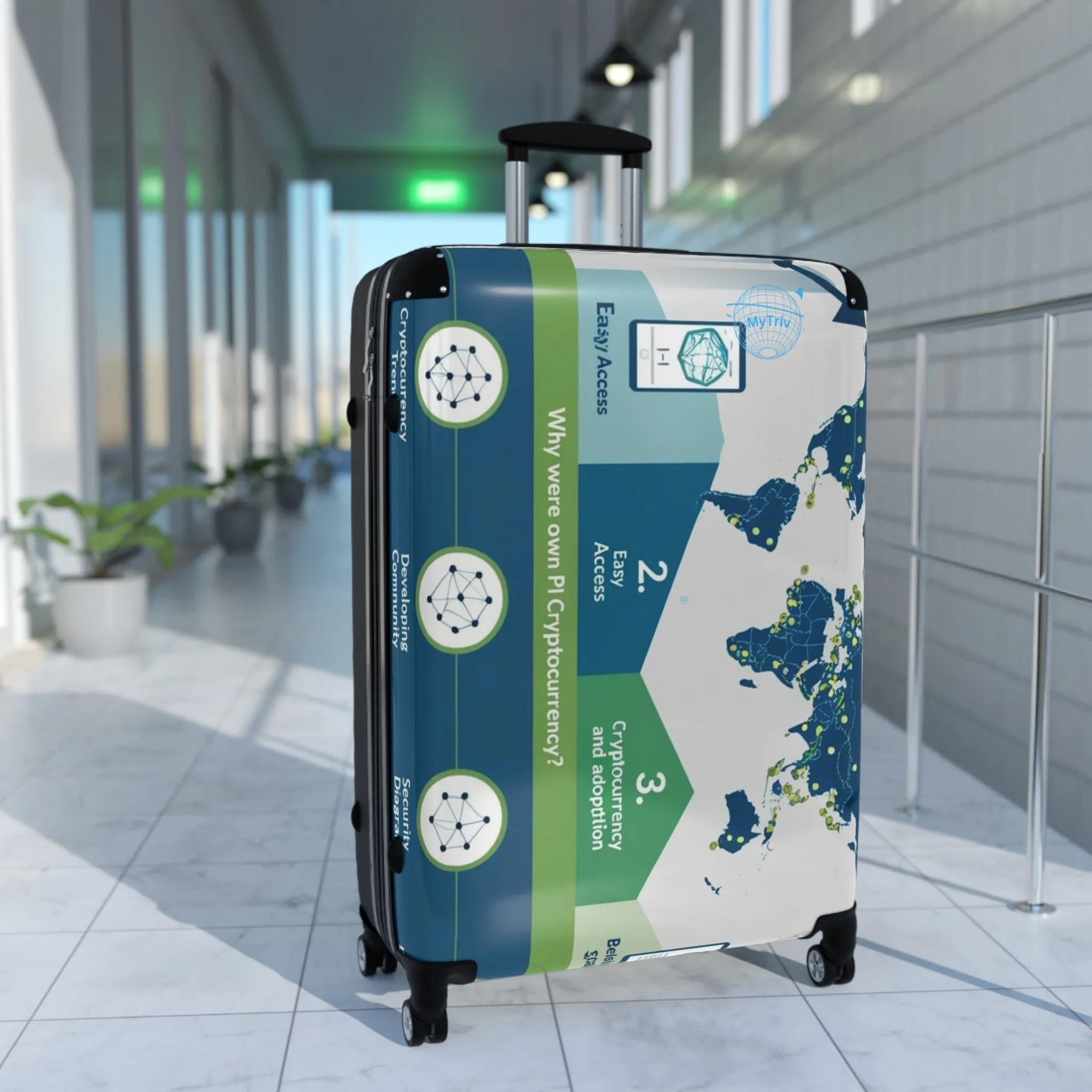 Eco-Friendly World Map Suitcase - Travel in Style
