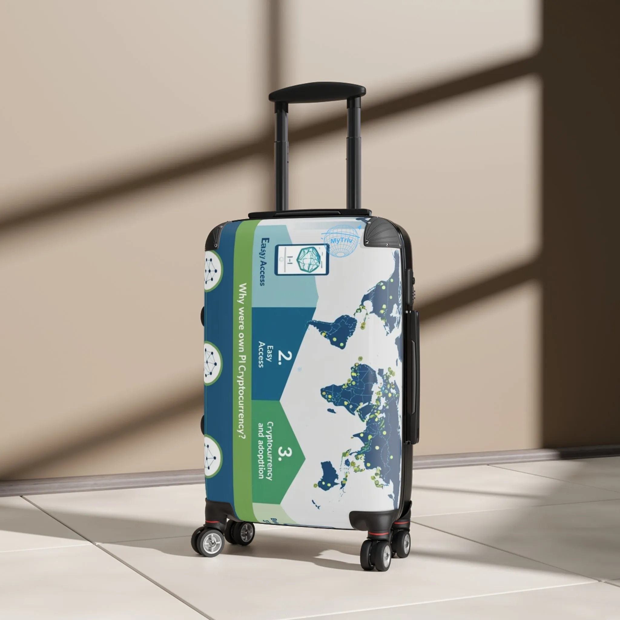 Eco-Friendly World Map Suitcase - Travel in Style