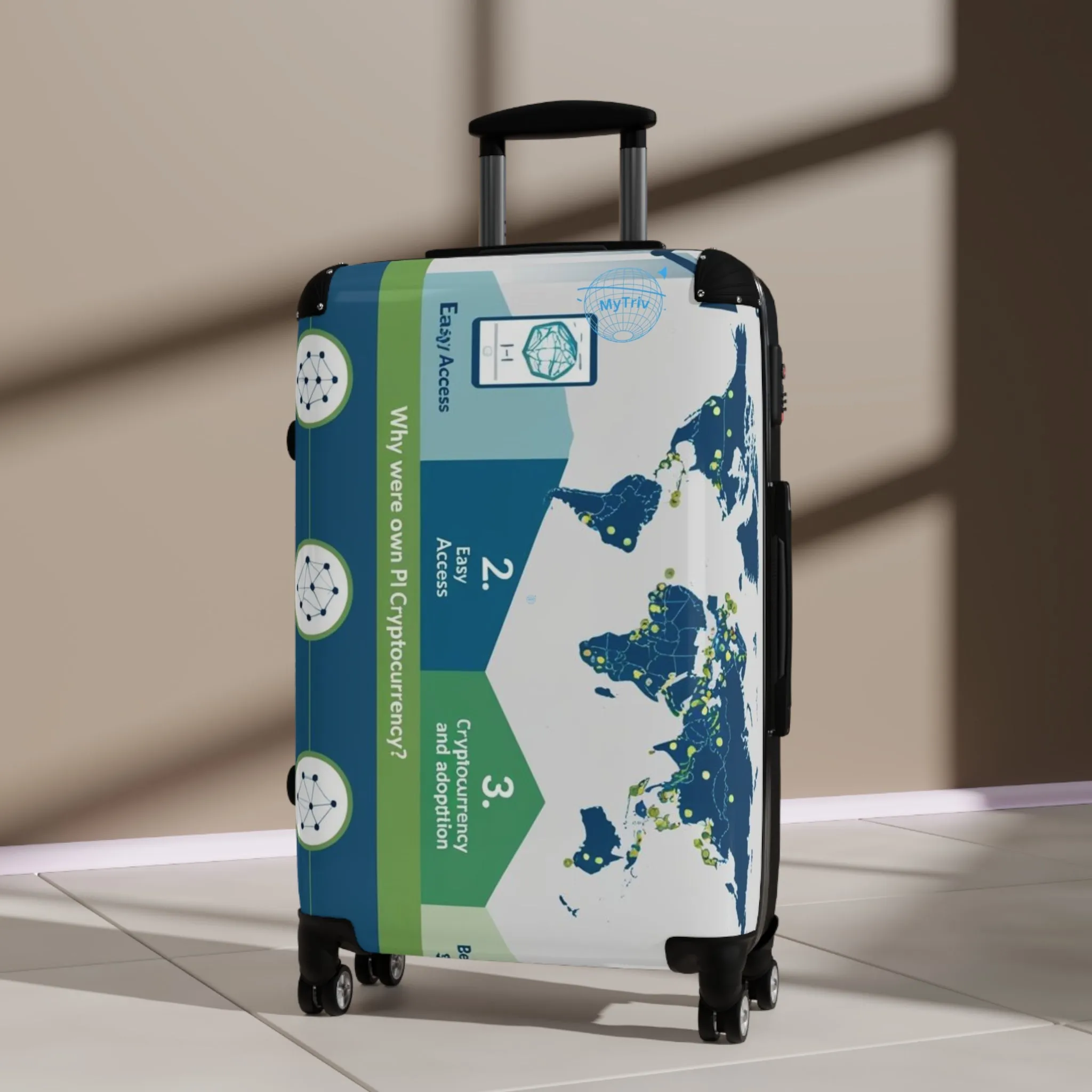 Eco-Friendly World Map Suitcase - Travel in Style
