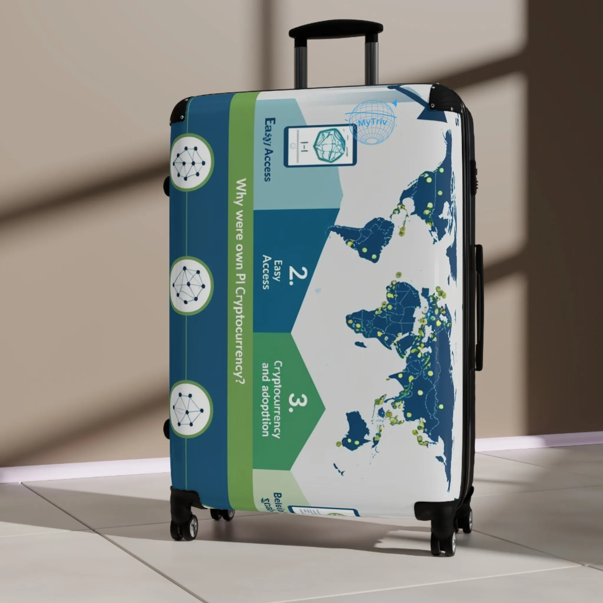 Eco-Friendly World Map Suitcase - Travel in Style