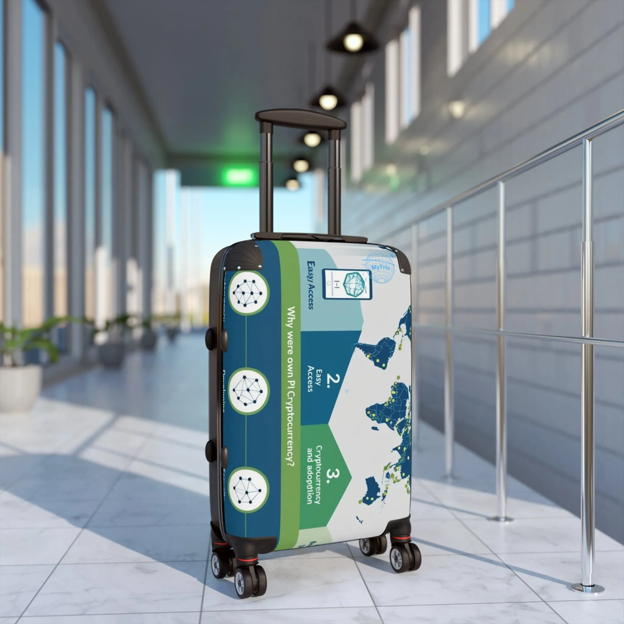 Eco-Friendly World Map Suitcase - Travel in Style