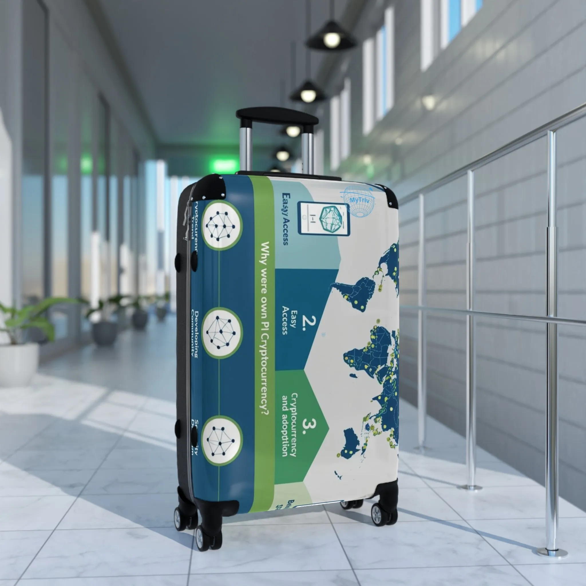 Eco-Friendly World Map Suitcase - Travel in Style
