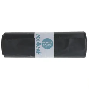 Ecoleaf | Refuse Sacks 110L Bulk Pack - 38x74x99cm, Recycled Plastic | 200 bags