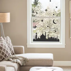 Eid Village Scene Window Sticker