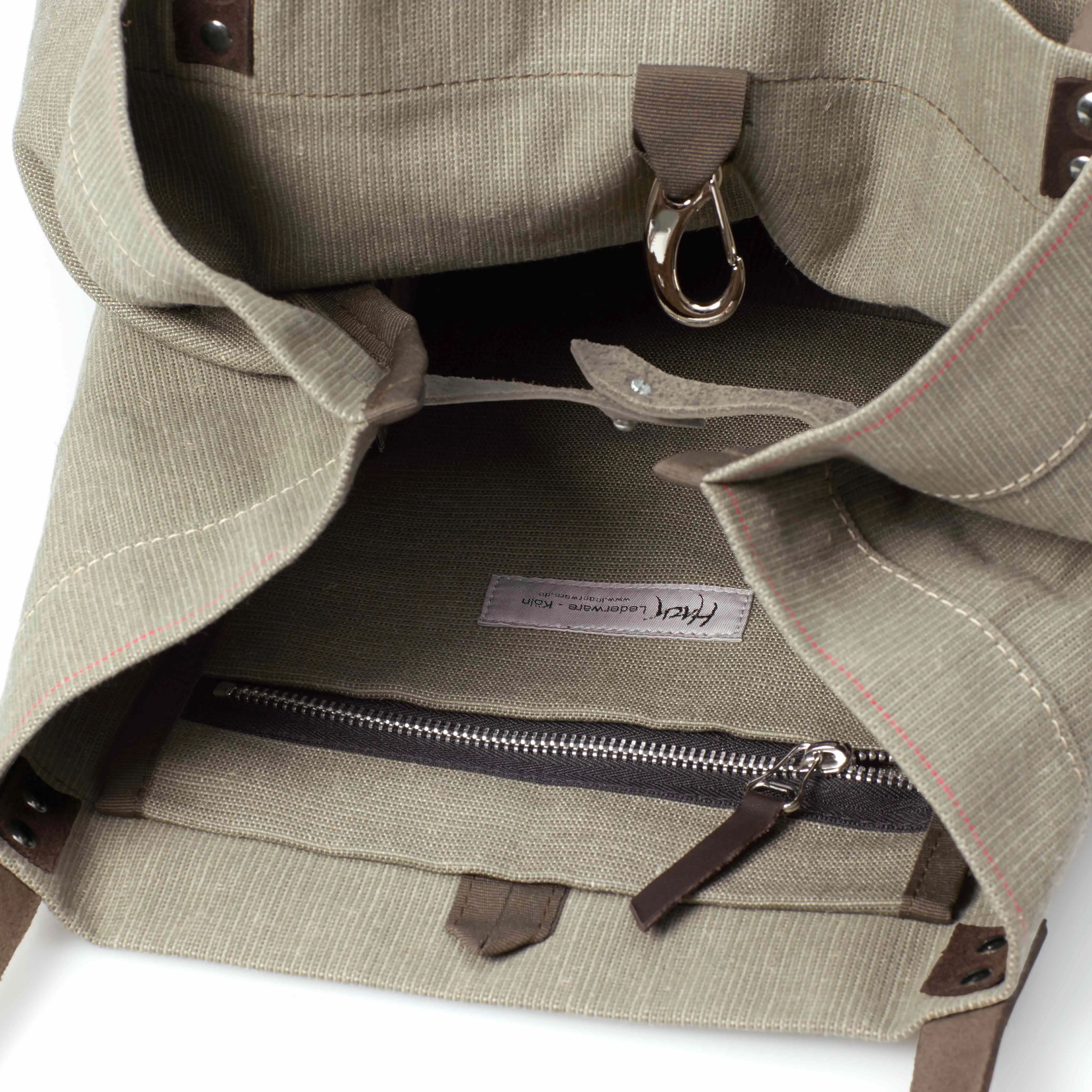 Einkaufstasche Segeltuch – Beige-Olive