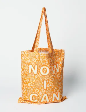 EMBROIDERED NOW I CAN SARI SHOPPER BAG