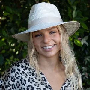 Evoke Emundi Fedora Hat - Ivory/Beige
