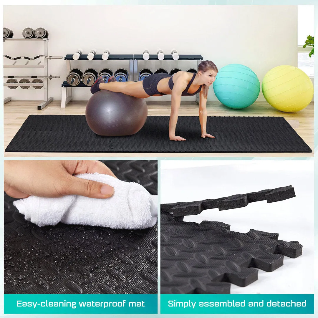 Exercise Mat Eva Foam Interlocking Tiles Protective Flooring For Gym Equipment And Cushion For Workouts 24 X 24X 0.4 Inch (Set of 6) Coofel