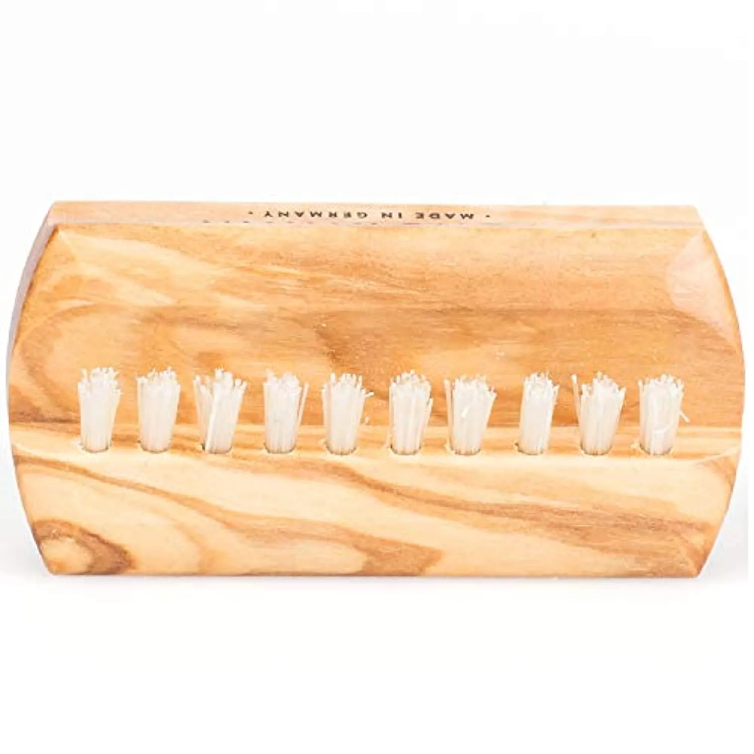 Fendrihan Travel Size Dual Sided Olivewood Nail and Hand Brush with Natural Boar Bristles 2.3" (Made in Germany)