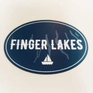 Finger Lakes Sticker - Dark Blue Oval