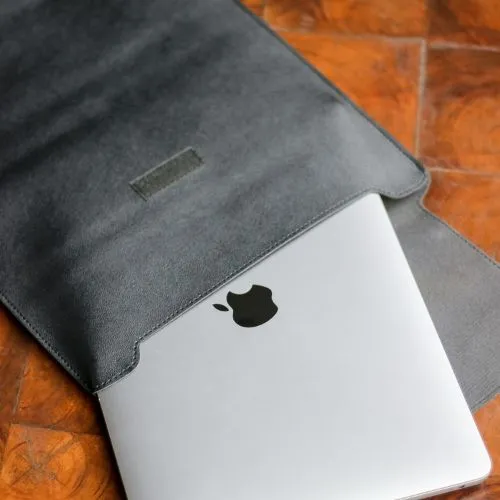 Fitizen Riser (Sleeve) Black Vegan Leather Laptop Stand,Ergonomic Laptop Stands Compatible with laptops of 10"-15"