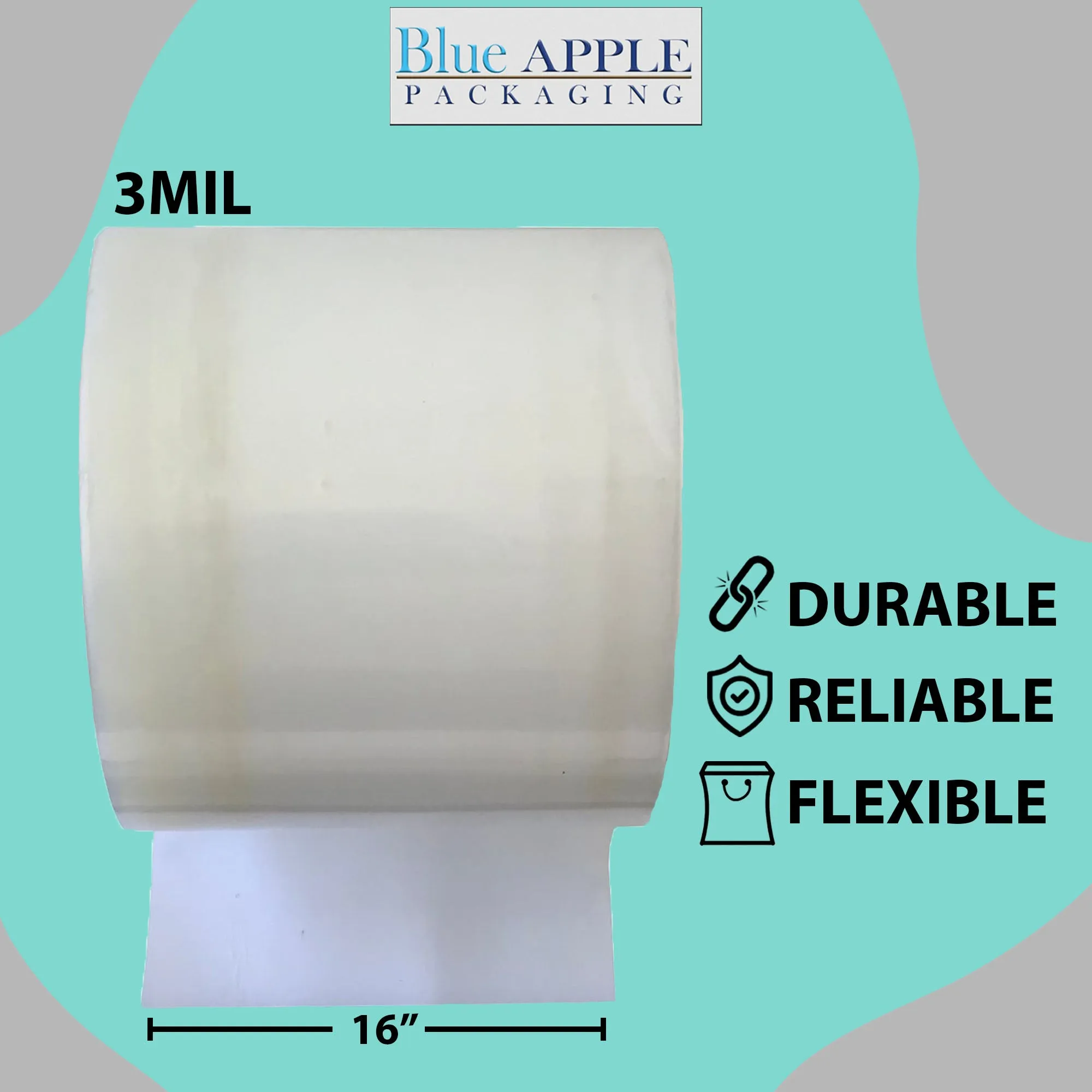 Food Grade Poly Tubing Roll Bags 3Mil 16x1450ft- Impulse Heat Sealer
