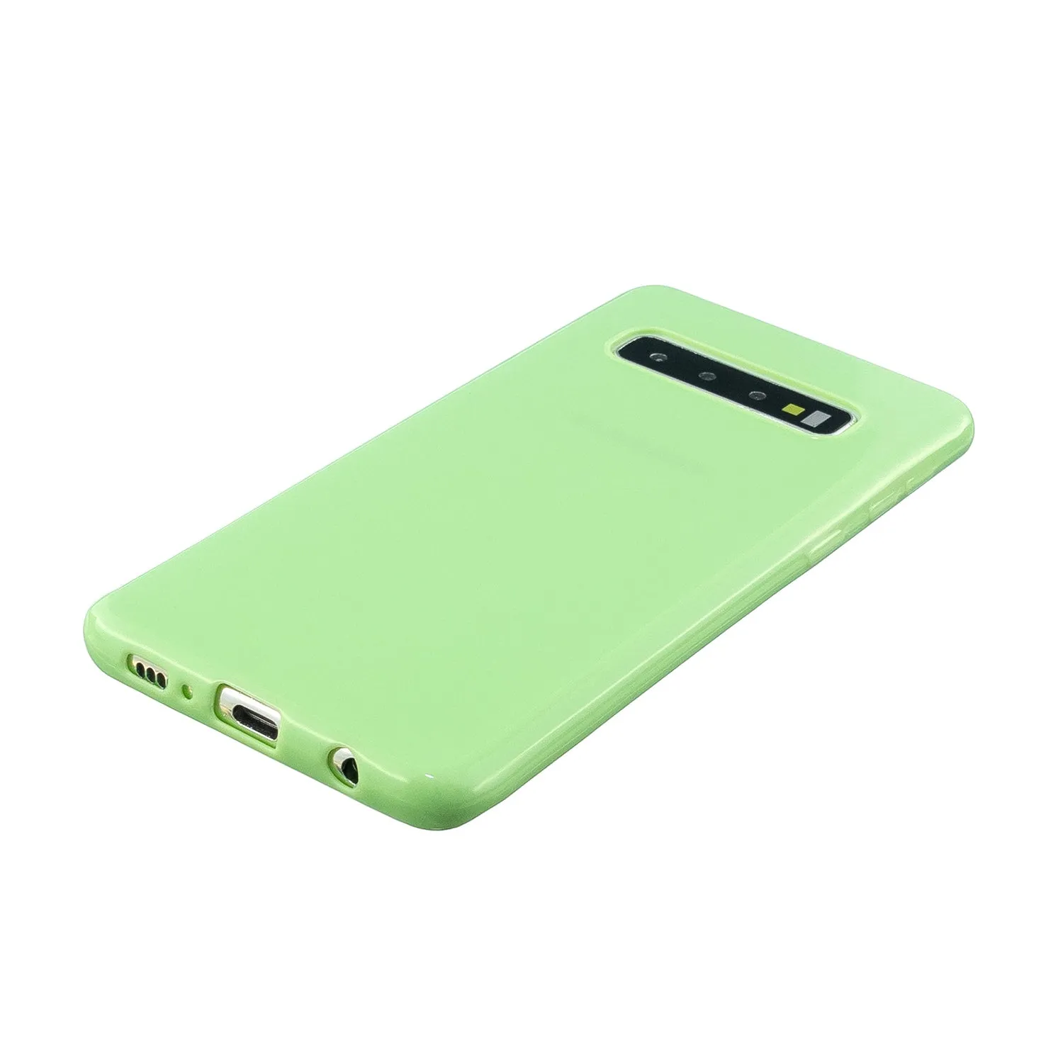 For Samsung S10/S10E/S10 Plus Cellphone Case Precise Cutouts Simple Profile Soft TPU Mobile Phone Shell Fluorescent green
