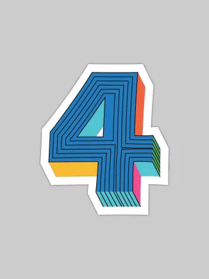 Four Number | Bike/Laptop/Car Sticker