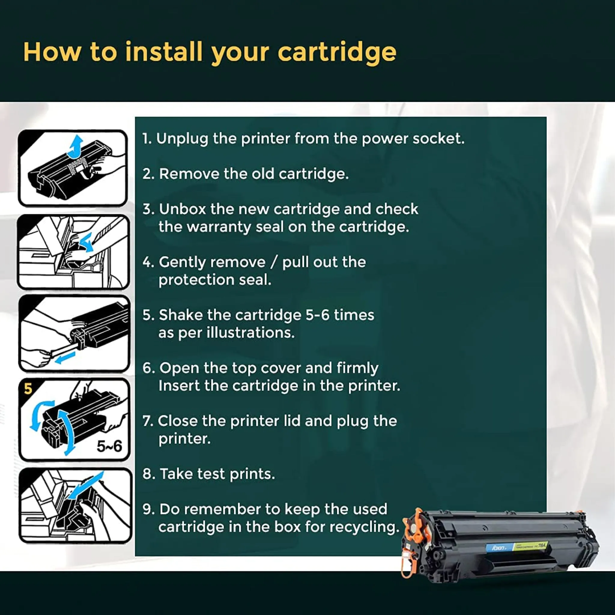 Foxin FTC 78A Laser Toner Cartridge Compatible for P1566,1606DN, LBP-6200D, 6230DW Foxin FTC 78A Laser Toner Cartridge Compatible for P1566,1606DN, LBP-6200D, 6230DW