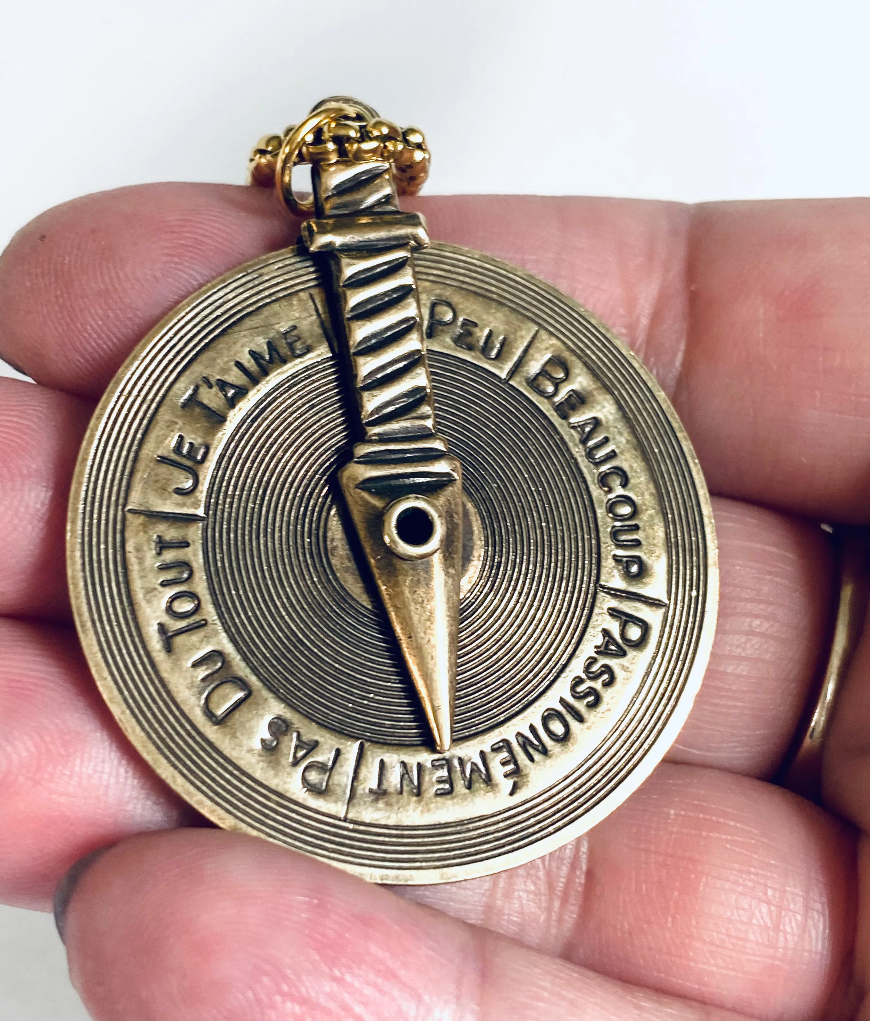 French/English Decision Necklace, Fidget Necklace, Spinner Necklace