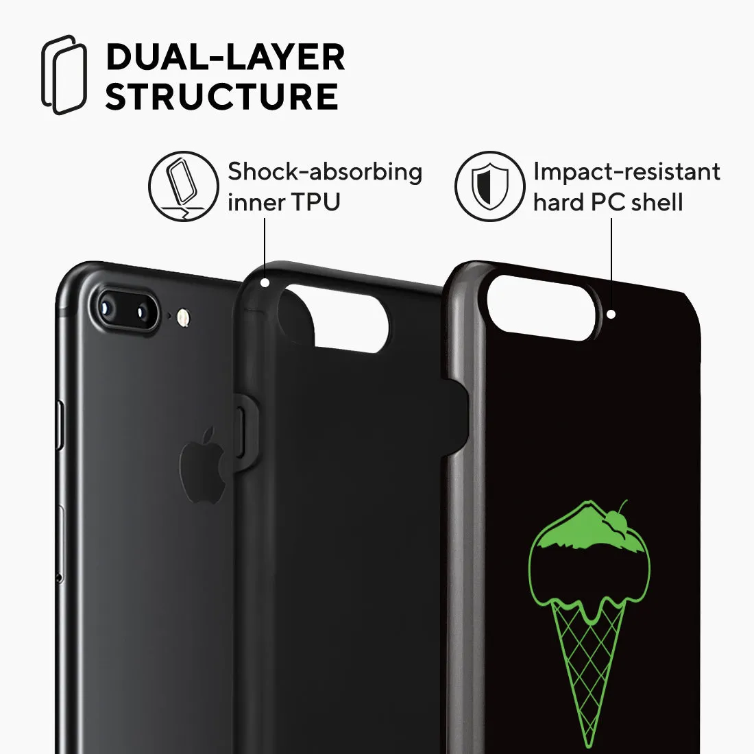 Fujisan Black Ice Cream Custom - iPhone 8 Plus/7 Plus Case