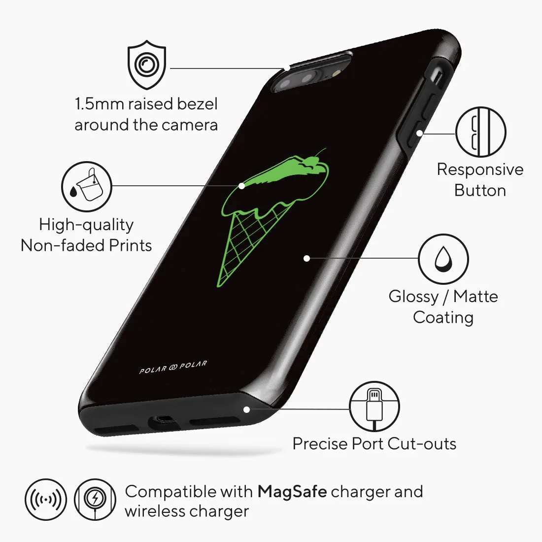 Fujisan Black Ice Cream Custom - iPhone 8 Plus/7 Plus Case