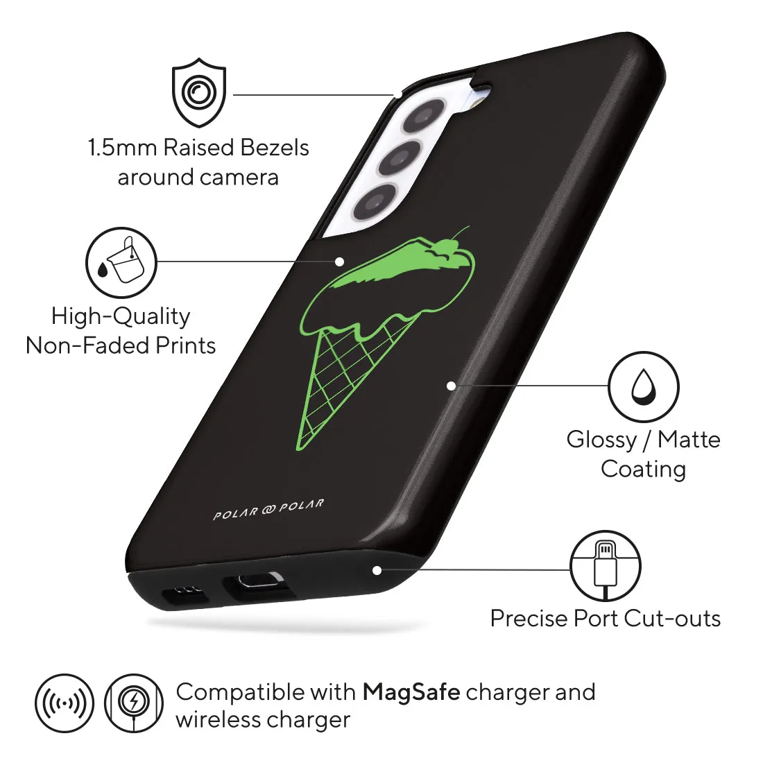 Fujisan Black Ice Cream Custom - Samsung Galaxy S22 5G Case