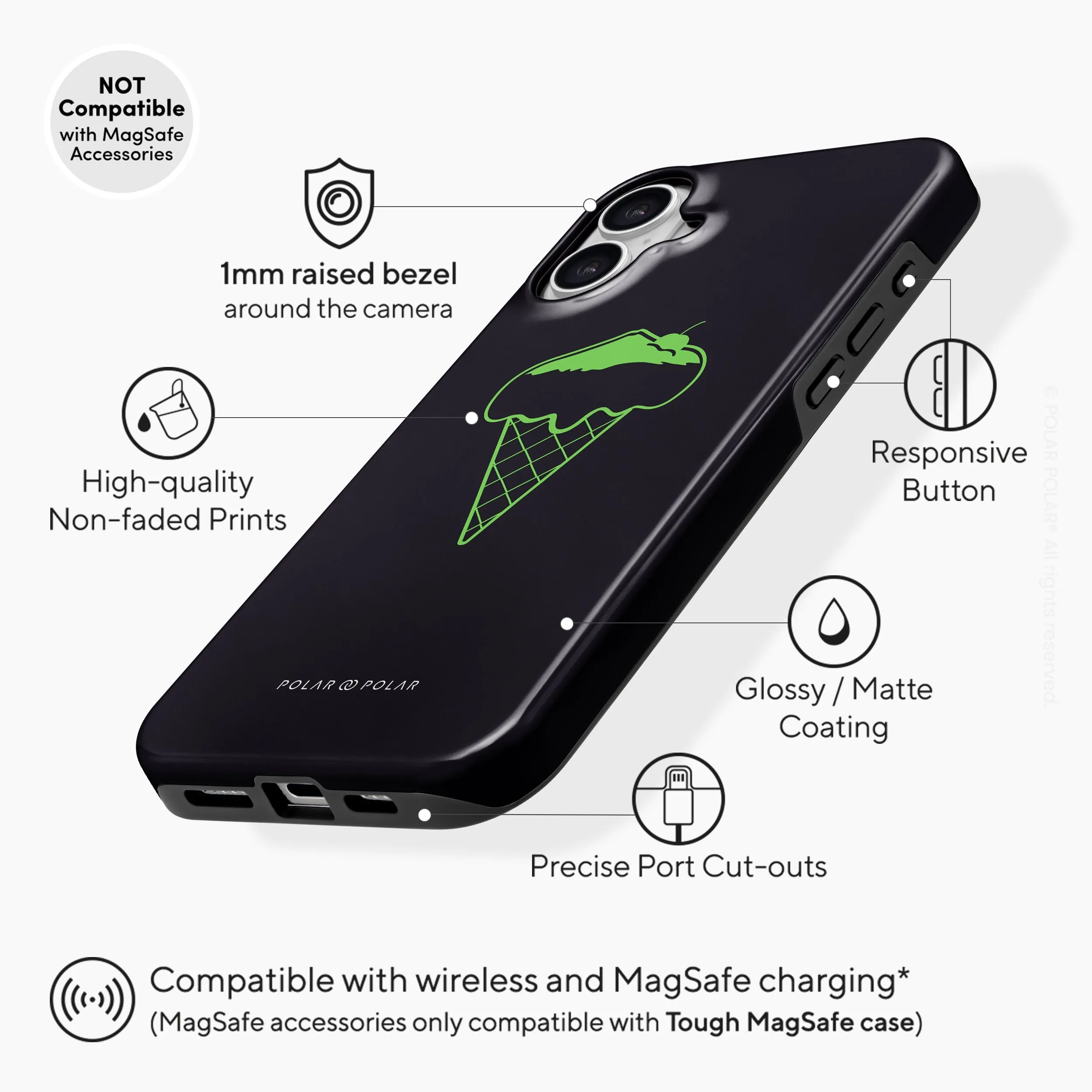 Fujisan Black Ice Cream - iPhone 16 Case