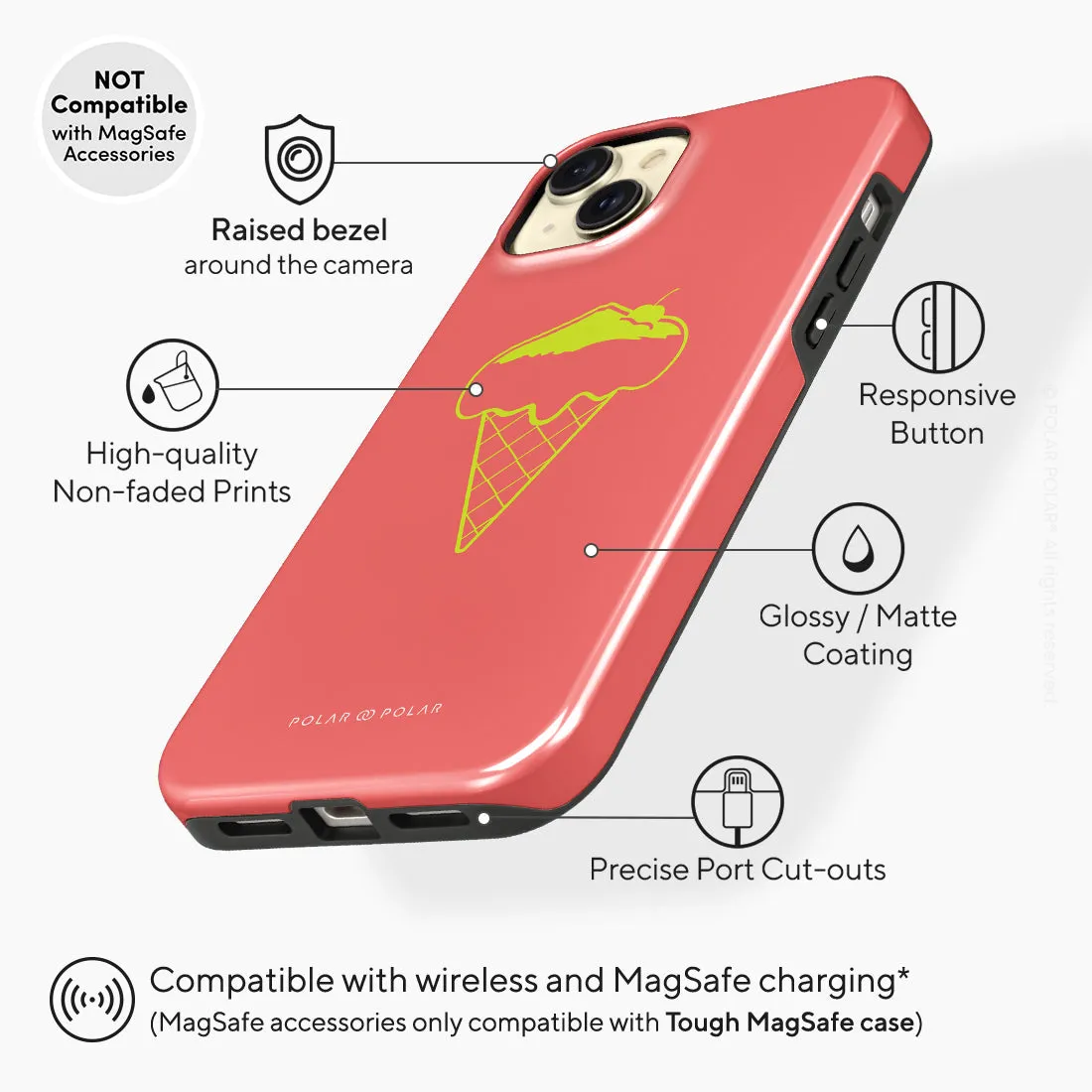Fujisan Coral Ice Cream Custom - iPhone 15 Plus Case