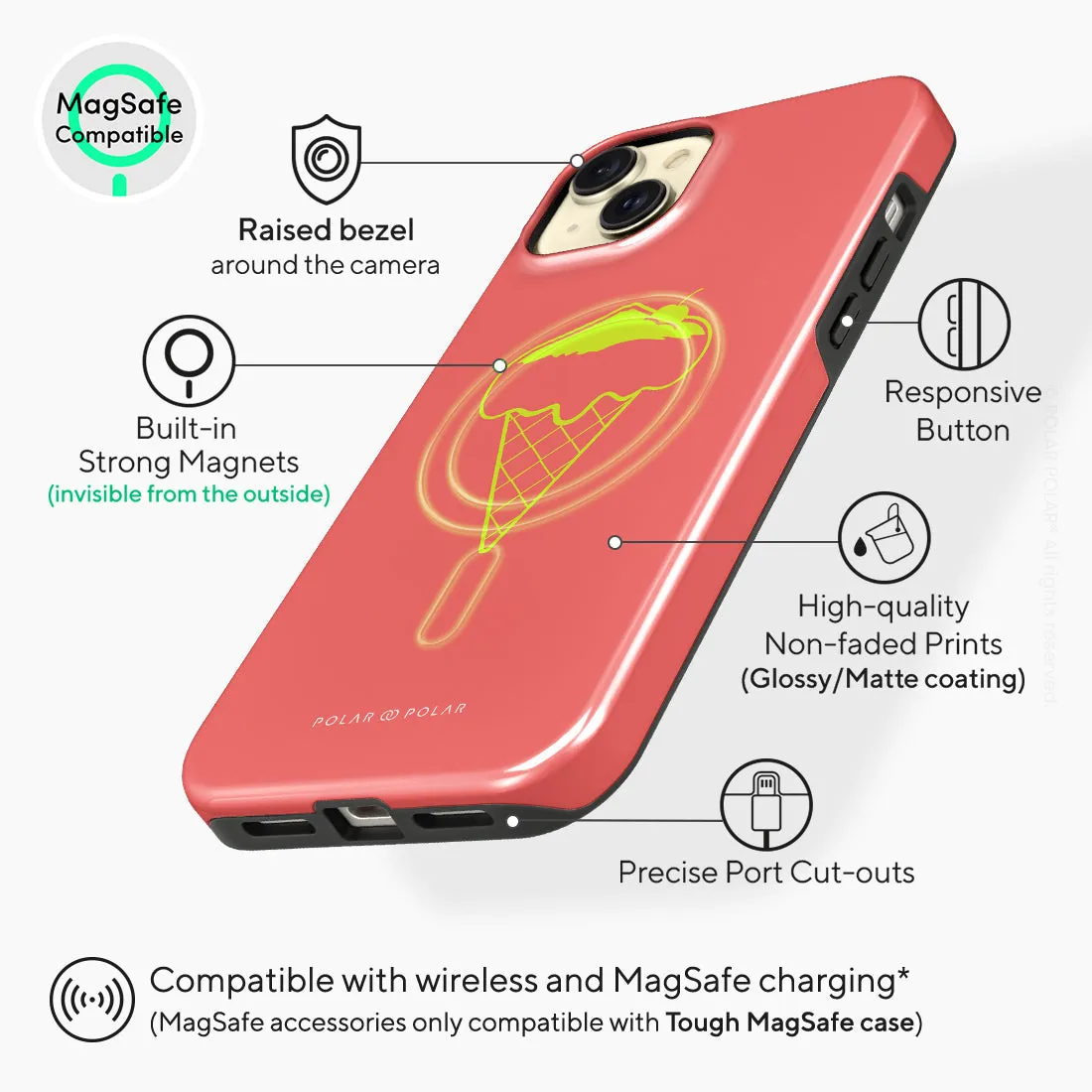 Fujisan Coral Ice Cream Custom - iPhone 15 Plus Case