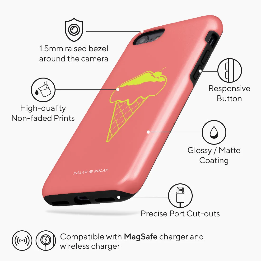 Fujisan Coral Ice Cream Custom - iPhone SE3 / SE2 / 8 / 7 Case