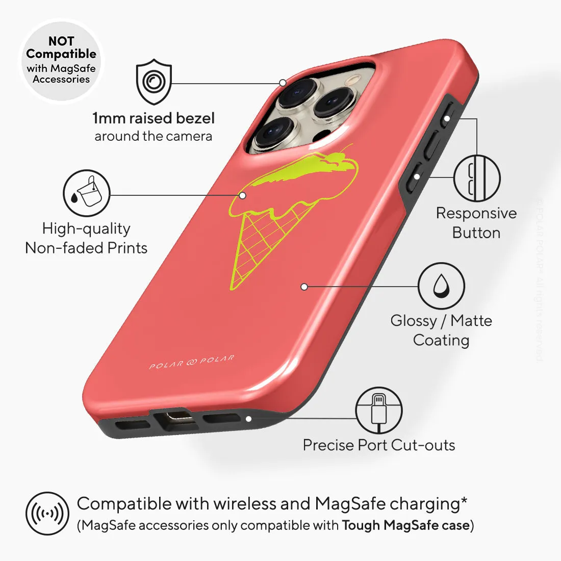 Fujisan Coral Ice Cream - iPhone 15 Pro Case