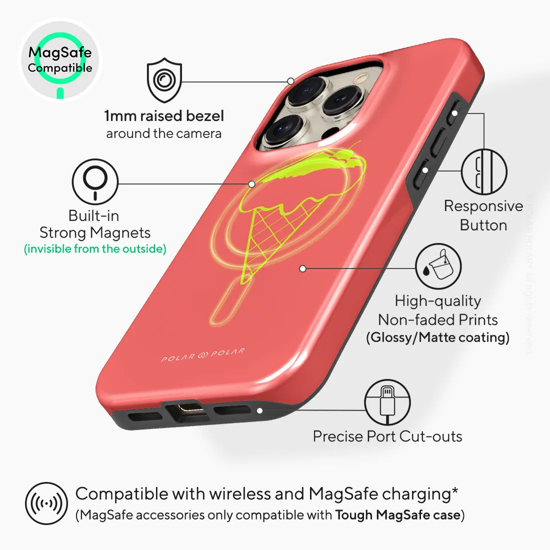 Fujisan Coral Ice Cream - iPhone 15 Pro Case
